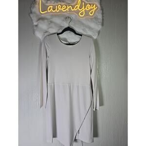 W by Worth Sheath Zipper Dress Womens 10 Cream Stretch Office Holiday Formal